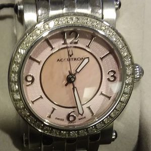Accutron Ladies Watch Pink with Diamonds